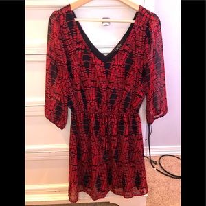 Low V-Neck BeBop Patterned Dress